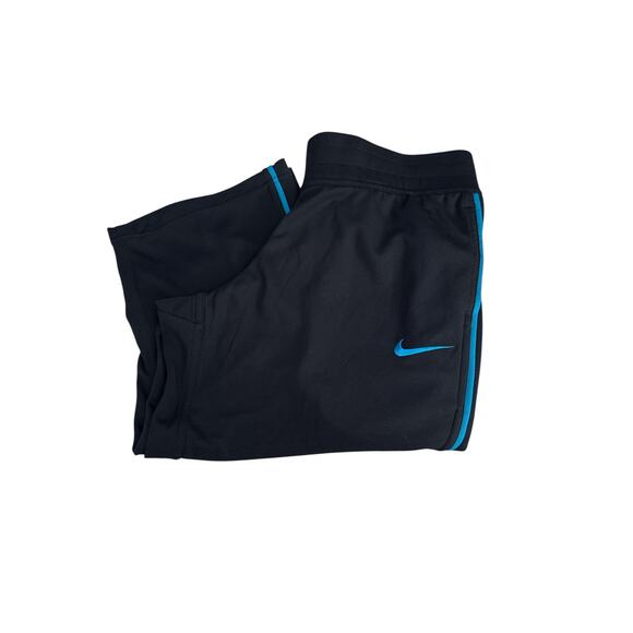 NEW Nike Dri Fit Wide Leg Capri Leggings - Navy w/ Teal Stripe - Size Small - Picture 2 of 5